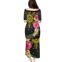 Hawaii and Philippines Together Family Matching Puletasi and Hawaiian Shirt Hibiscus Flower and Sun Badge Polynesian Pattern Coloful LT03 - Polynesian Pride