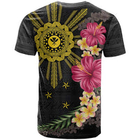 Hawaii and Philippines Together T Shirt Hibiscus Flower and Sun Badge Polynesian Pattern Coloful LT03 - Polynesian Pride