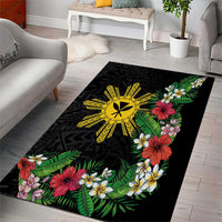Tropical Hawaii and Philippines Area Rug Kanaka Maoli and Sun Badge Batok Tattoo Colorful LT03 - Polynesian Pride