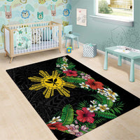 Tropical Hawaii and Philippines Area Rug Kanaka Maoli and Sun Badge Batok Tattoo Colorful LT03 - Polynesian Pride