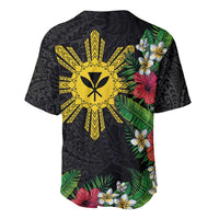 Tropical Hawaii and Philippines Baseball Jersey Kanaka Maoli and Sun Badge Batok Tattoo Colorful LT03 - Polynesian Pride