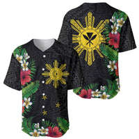 Tropical Hawaii and Philippines Baseball Jersey Kanaka Maoli and Sun Badge Batok Tattoo Colorful LT03 - Polynesian Pride