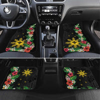 Tropical Hawaii and Philippines Car Mats Kanaka Maoli and Sun Badge Batok Tattoo Colorful LT03 Set 4pcs Black - Polynesian Pride