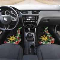 Tropical Hawaii and Philippines Car Mats Kanaka Maoli and Sun Badge Batok Tattoo Colorful LT03 Set 2pcs - Front Black - Polynesian Pride