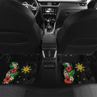 Tropical Hawaii and Philippines Car Mats Kanaka Maoli and Sun Badge Batok Tattoo Colorful LT03 Set 2pcs - Back Black - Polynesian Pride