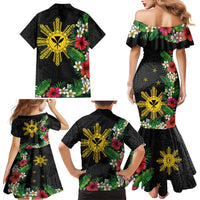 Tropical Hawaii and Philippines Family Matching Mermaid Dress and Hawaiian Shirt Kanaka Maoli and Sun Badge Batok Tattoo Colorful LT03 - Polynesian Pride