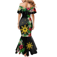 Tropical Hawaii and Philippines Family Matching Mermaid Dress and Hawaiian Shirt Kanaka Maoli and Sun Badge Batok Tattoo Colorful LT03 - Polynesian Pride