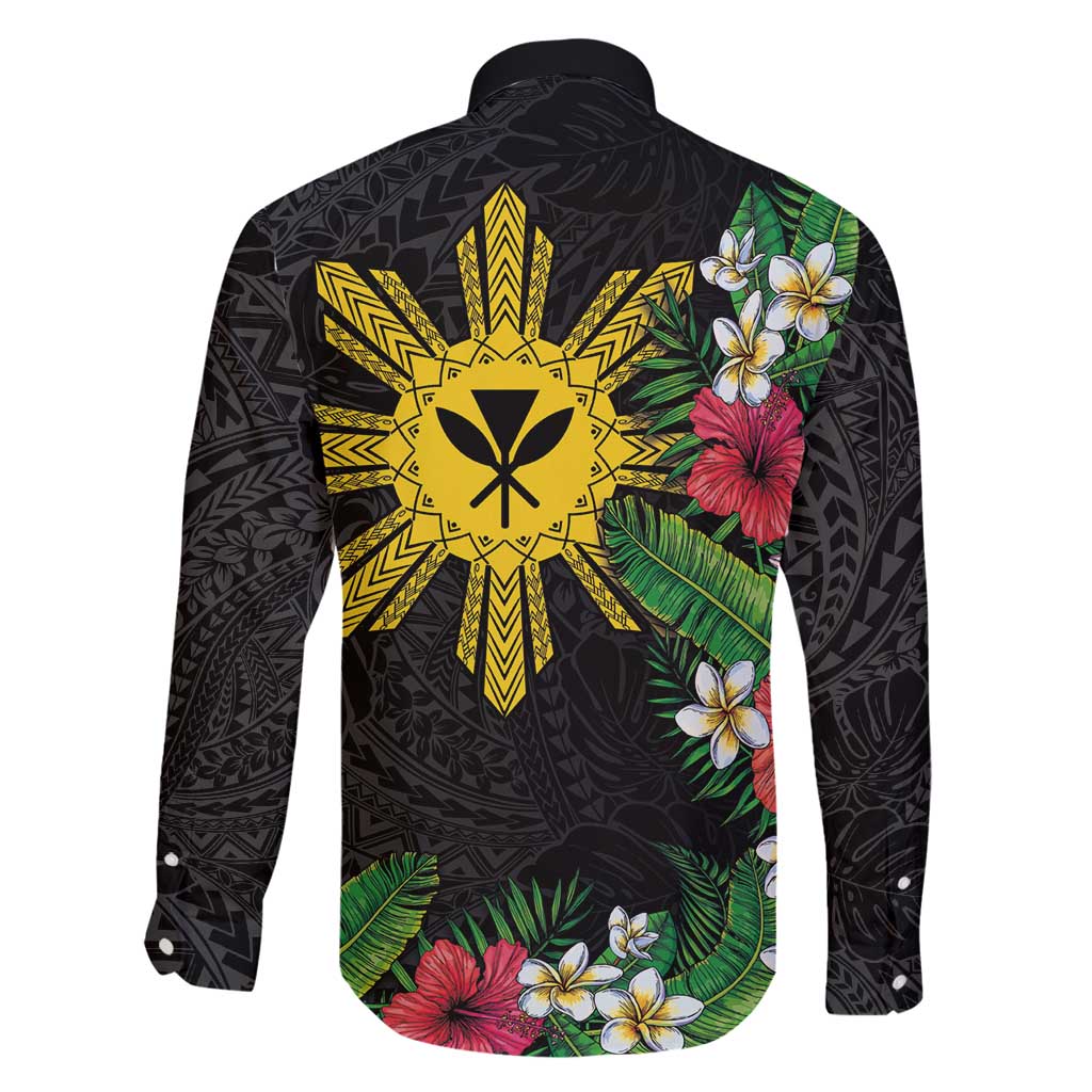 Tropical Hawaii and Philippines Family Matching Summer Maxi Dress and Hawaiian Shirt Kanaka Maoli and Sun Badge Batok Tattoo Colorful LT03 - Polynesian Pride