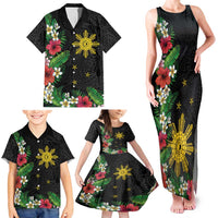 Tropical Hawaii and Philippines Family Matching Tank Maxi Dress and Hawaiian Shirt Kanaka Maoli and Sun Badge Batok Tattoo Colorful LT03 - Polynesian Pride