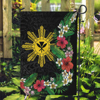 Tropical Hawaii and Philippines Garden Flag Kanaka Maoli and Sun Badge Batok Tattoo Colorful LT03 Garden Flag Black - Polynesian Pride
