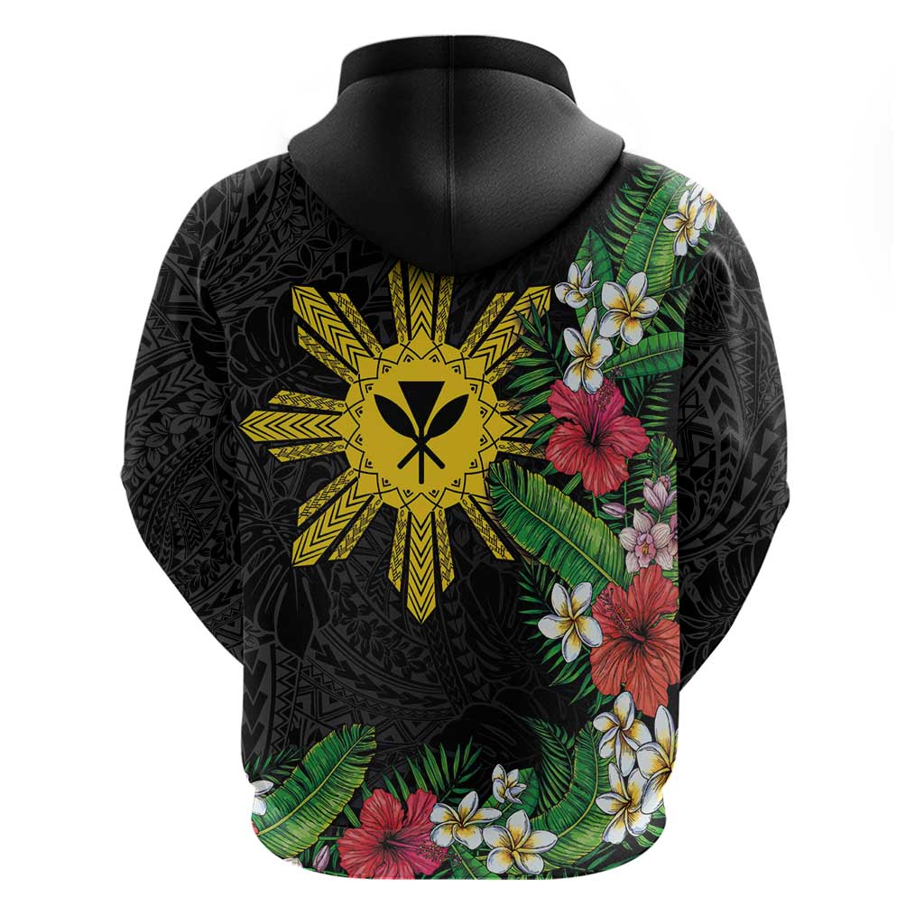 Tropical Hawaii and Philippines Hoodie Kanaka Maoli and Sun Badge Batok Tattoo Colorful LT03 - Polynesian Pride