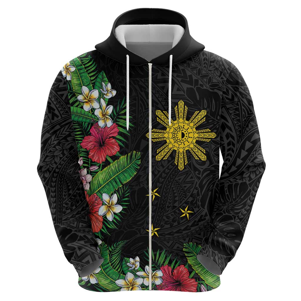 Tropical Hawaii and Philippines Hoodie Kanaka Maoli and Sun Badge Batok Tattoo Colorful LT03 - Polynesian Pride