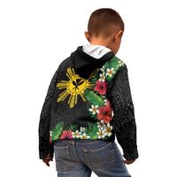 Tropical Hawaii and Philippines Kid Hoodie Kanaka Maoli and Sun Badge Batok Tattoo Colorful LT03 - Polynesian Pride