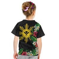 Tropical Hawaii and Philippines Kid T Shirt Kanaka Maoli and Sun Badge Batok Tattoo Colorful LT03 - Polynesian Pride
