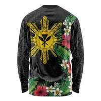 Tropical Hawaii and Philippines Long Sleeve Shirt Kanaka Maoli and Sun Badge Batok Tattoo Colorful LT03 - Polynesian Pride