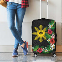 Tropical Hawaii and Philippines Luggage Cover Kanaka Maoli and Sun Badge Batok Tattoo Colorful LT03 - Polynesian Pride