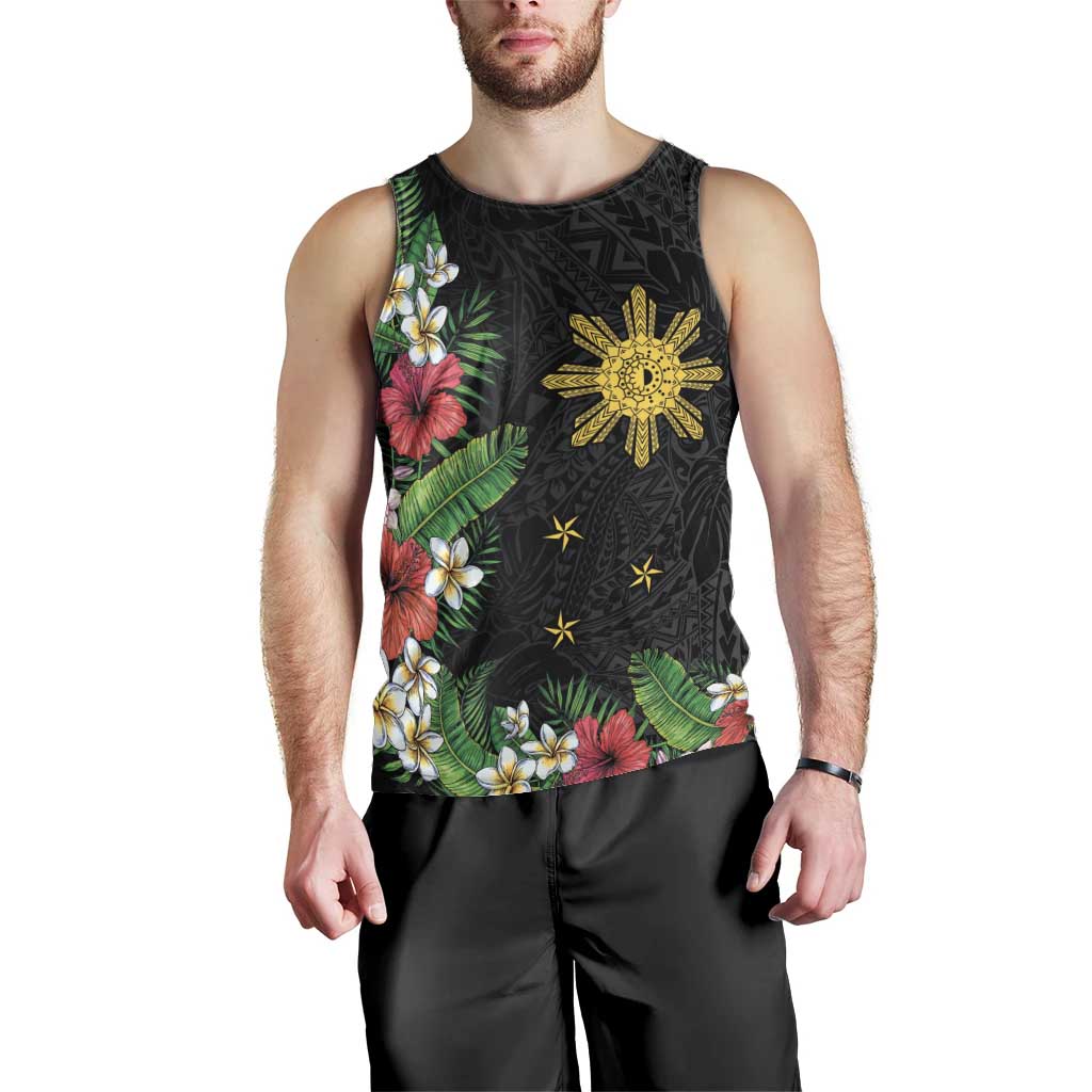 Tropical Hawaii and Philippines Men Tank Top Kanaka Maoli and Sun Badge Batok Tattoo Colorful LT03 - Polynesian Pride