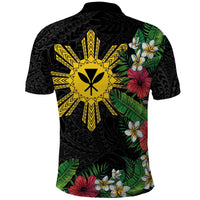 Tropical Hawaii and Philippines Polo Shirt Kanaka Maoli and Sun Badge Batok Tattoo Colorful LT03 - Polynesian Pride