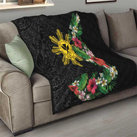 Tropical Hawaii and Philippines Quilt Kanaka Maoli and Sun Badge Batok Tattoo Colorful LT03 - Polynesian Pride