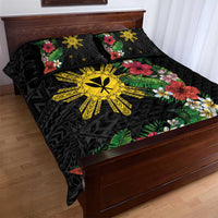 Tropical Hawaii and Philippines Quilt Bed Set Kanaka Maoli and Sun Badge Batok Tattoo Colorful LT03 - Polynesian Pride