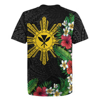 Tropical Hawaii and Philippines Rugby Jersey Kanaka Maoli and Sun Badge Batok Tattoo Colorful LT03 - Polynesian Pride