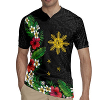 Tropical Hawaii and Philippines Rugby Jersey Kanaka Maoli and Sun Badge Batok Tattoo Colorful LT03 - Polynesian Pride