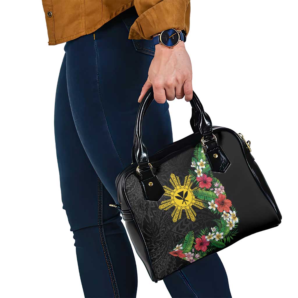 Tropical Hawaii and Philippines Shoulder Handbag Kanaka Maoli and Sun Badge Batok Tattoo Colorful LT03 - Polynesian Pride
