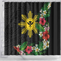 Tropical Hawaii and Philippines Shower Curtain Kanaka Maoli and Sun Badge Batok Tattoo Colorful LT03 - Polynesian Pride