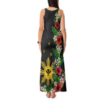 Tropical Hawaii and Philippines Tank Maxi Dress Kanaka Maoli and Sun Badge Batok Tattoo Colorful LT03 - Polynesian Pride