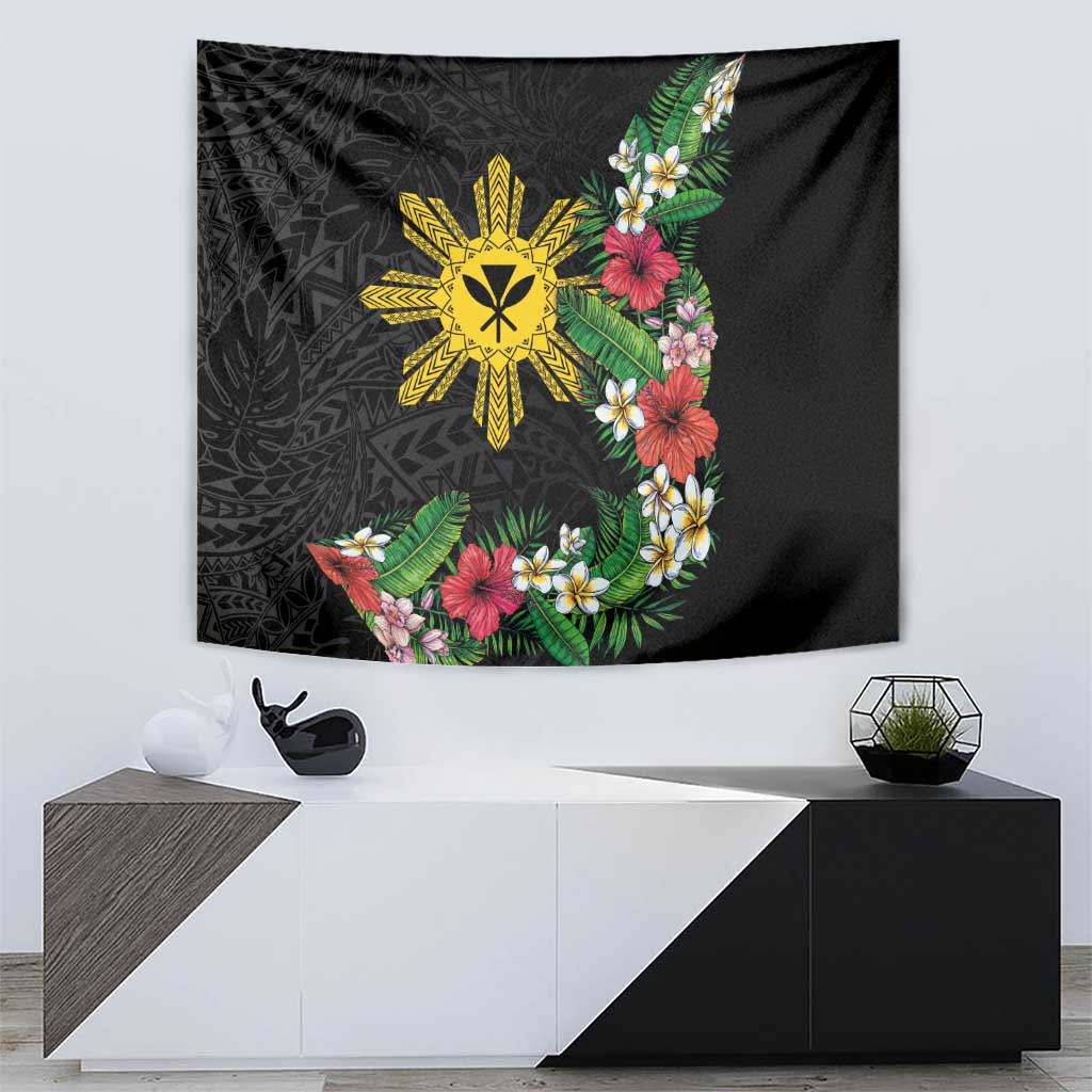 Tropical Hawaii and Philippines Tapestry Kanaka Maoli and Sun Badge Batok Tattoo Colorful LT03 - Polynesian Pride