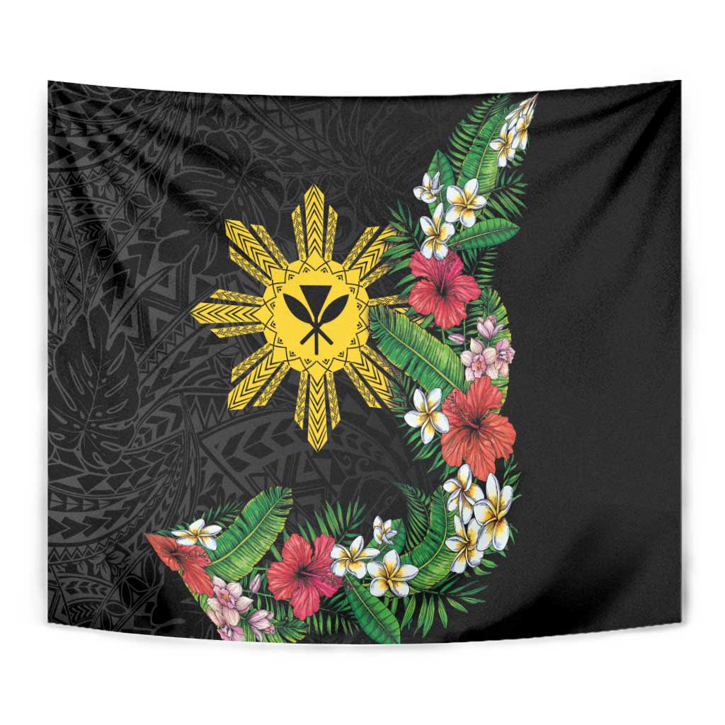 Tropical Hawaii and Philippines Tapestry Kanaka Maoli and Sun Badge Batok Tattoo Colorful LT03 - Polynesian Pride