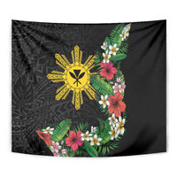 Tropical Hawaii and Philippines Tapestry Kanaka Maoli and Sun Badge Batok Tattoo Colorful LT03 - Polynesian Pride