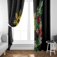 Tropical Hawaii and Philippines Window Curtain Kanaka Maoli and Sun Badge Batok Tattoo Colorful LT03 - Polynesian Pride