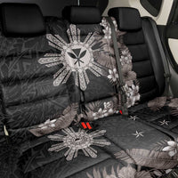 Tropical Hawaii and Philippines Back Car Seat Cover Kanaka Maoli and Sun Badge Batok Tattoo Grayscale LT03 - Polynesian Pride