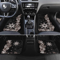 Tropical Hawaii and Philippines Car Mats Kanaka Maoli and Sun Badge Batok Tattoo Grayscale LT03 Set 4pcs Black - Polynesian Pride