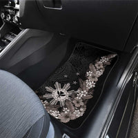 Tropical Hawaii and Philippines Car Mats Kanaka Maoli and Sun Badge Batok Tattoo Grayscale LT03 - Polynesian Pride