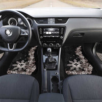 Tropical Hawaii and Philippines Car Mats Kanaka Maoli and Sun Badge Batok Tattoo Grayscale LT03 Set 2pcs - Front Black - Polynesian Pride