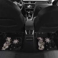 Tropical Hawaii and Philippines Car Mats Kanaka Maoli and Sun Badge Batok Tattoo Grayscale LT03 Set 2pcs - Back Black - Polynesian Pride