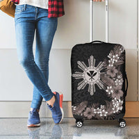 Tropical Hawaii and Philippines Luggage Cover Kanaka Maoli and Sun Badge Batok Tattoo Grayscale LT03 - Polynesian Pride