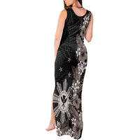 Tropical Hawaii and Philippines Tank Maxi Dress Kanaka Maoli and Sun Badge Batok Tattoo Grayscale LT03 - Polynesian Pride
