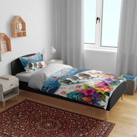 New Zealand Merry Christmas Bedding Set Kiwi Birds Snow Boarding-Vibrant Tropical Flower LT03 - Polynesian Pride