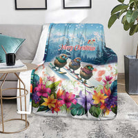 New Zealand Merry Christmas Blanket Kiwi Birds Snow Boarding-Vibrant Tropical Flower LT03 - Polynesian Pride