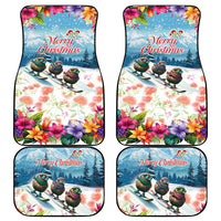 New Zealand Merry Christmas Car Mats Kiwi Birds Snow Boarding-Vibrant Tropical Flower LT03 - Polynesian Pride
