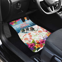 New Zealand Merry Christmas Car Mats Kiwi Birds Snow Boarding-Vibrant Tropical Flower LT03 - Polynesian Pride