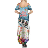 New Zealand Merry Christmas Family Matching Summer Maxi Dress and Hawaiian Shirt Kiwi Birds Snow Boarding-Vibrant Tropical Flower LT03 - Polynesian Pride
