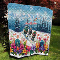New Zealand Merry Christmas Quilt Kiwi Birds Snow Boarding-Vibrant Tropical Flower LT03 - Polynesian Pride