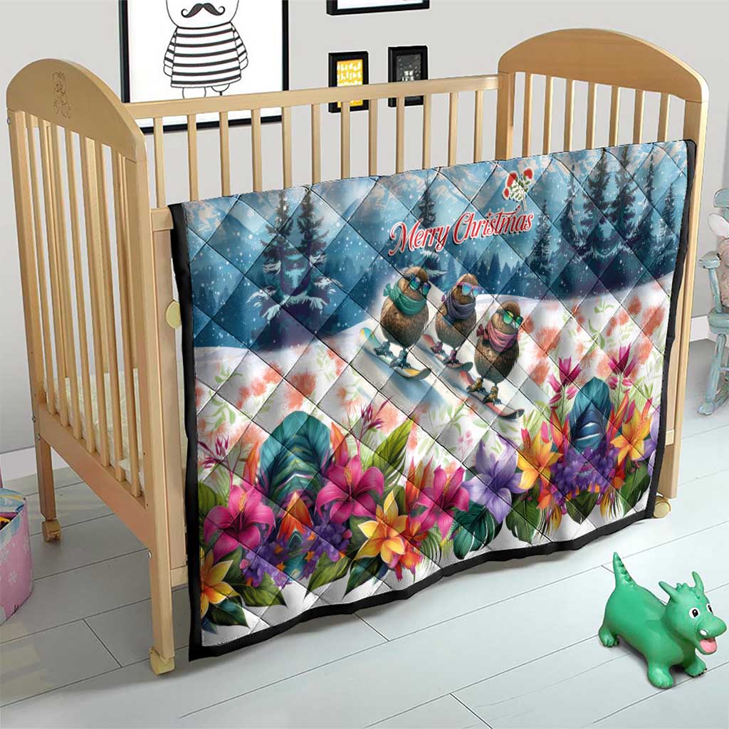 New Zealand Merry Christmas Quilt Kiwi Birds Snow Boarding-Vibrant Tropical Flower LT03 - Polynesian Pride