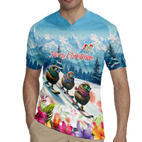 New Zealand Merry Christmas Rugby Jersey Kiwi Birds Snow Boarding-Vibrant Tropical Flower LT03 - Polynesian Pride