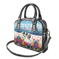 New Zealand Merry Christmas Shoulder Handbag Kiwi Birds Snow Boarding-Vibrant Tropical Flower LT03 - Polynesian Pride