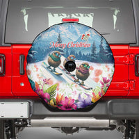 New Zealand Merry Christmas Spare Tire Cover Kiwi Birds Snow Boarding-Vibrant Tropical Flower LT03 - Polynesian Pride